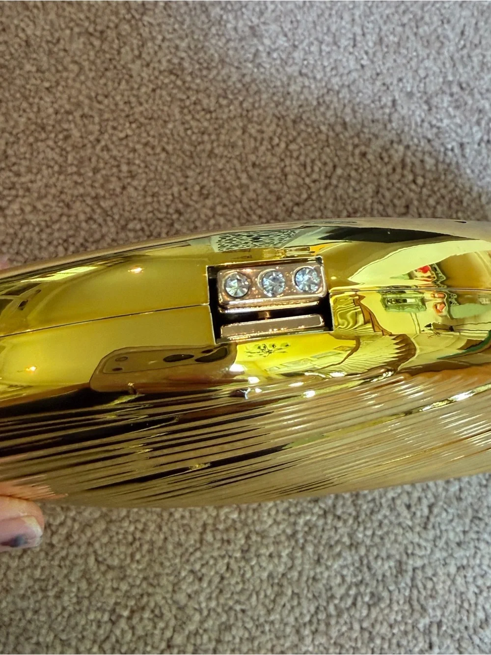 new acrylic Gold Metallic sea Shell Clutch crossbody Chain